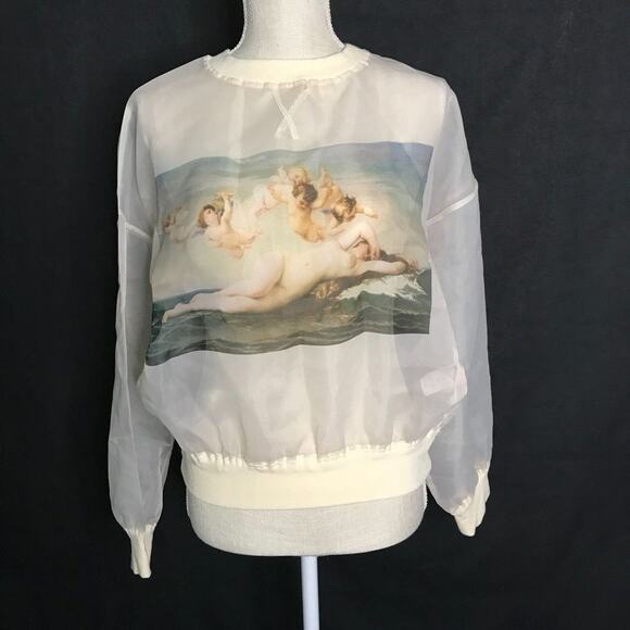 Selkie Ghosted Sweater in Oatmilk Small - Picture 4 of 13